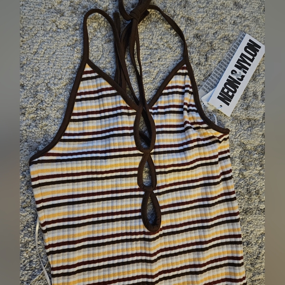 Neon & Nylon Striped dress NWT - Picture 12 of 15